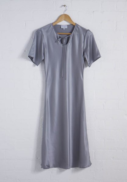 TweedySmith Ali Dress in Silver Satin